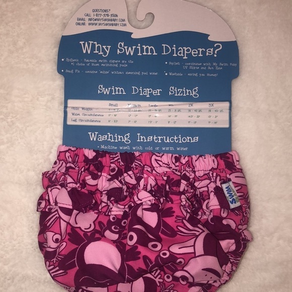 My Swim Baby Hat and Swim Diaper Size M 17-23 lbs Girl Pink Frogs UPF 50+ - Picture 5 of 6